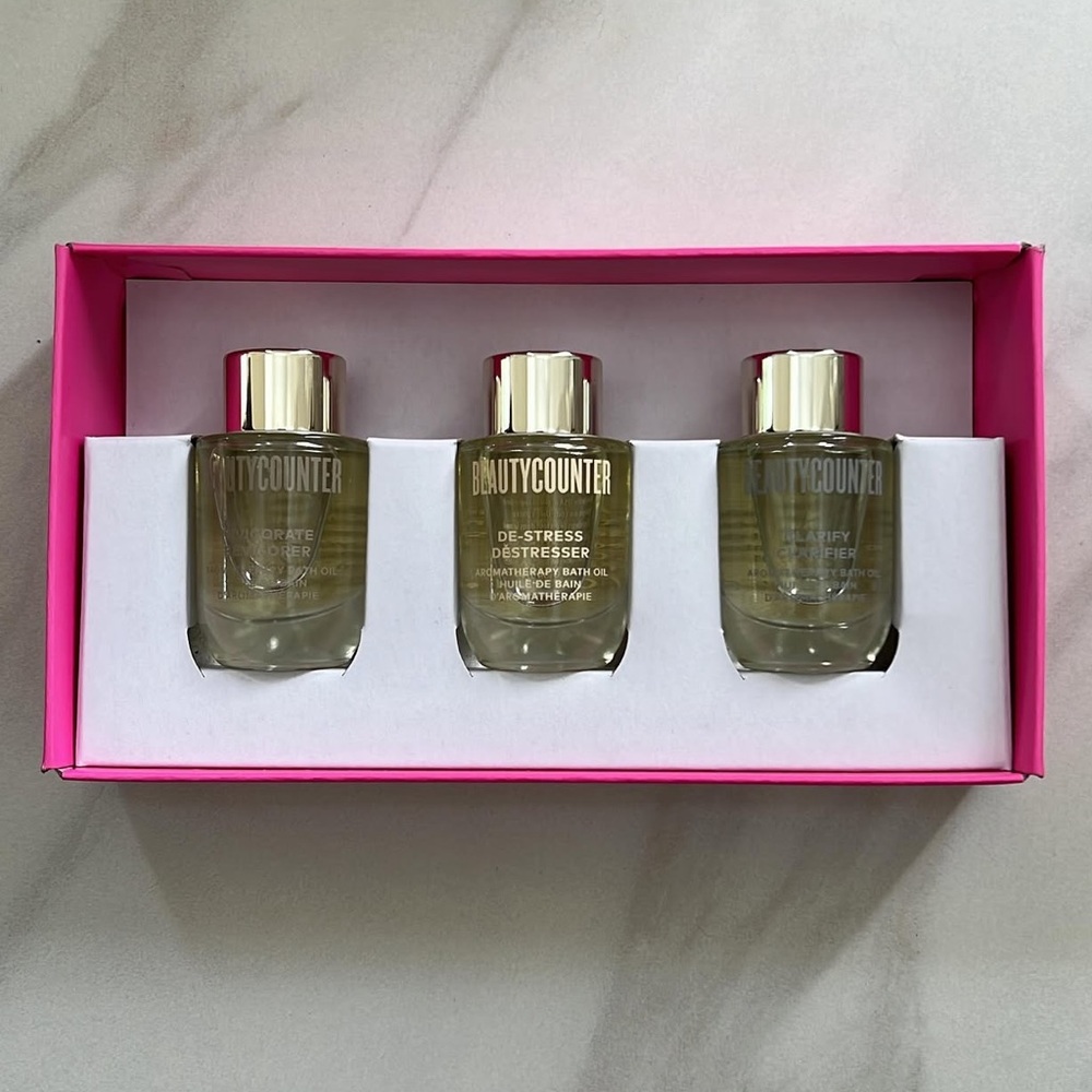 Beautycounter Bath oil trio - invigorate, clarify, de-stress